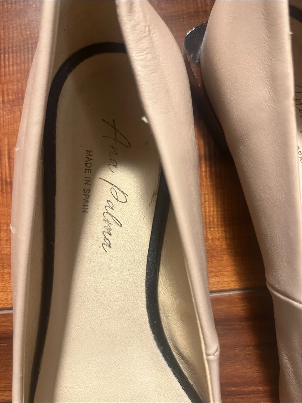 Nude Pointed Toe Flats with Tortoiseshell Accent